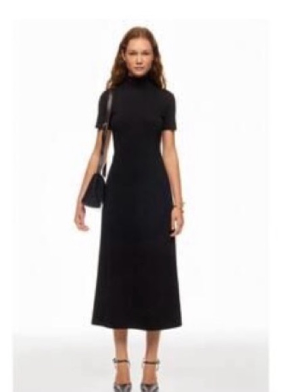 Club Monaco Black Maxi Mock-Neck Dress